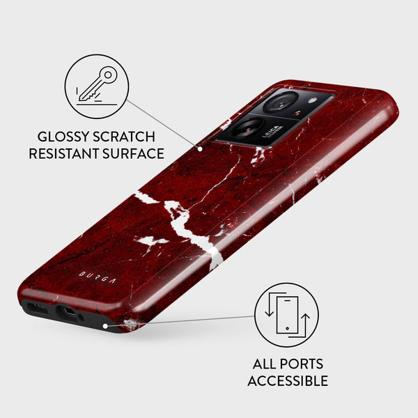 Iconic Red Ruby - Marble Xiaomi 13T Case | BURGA