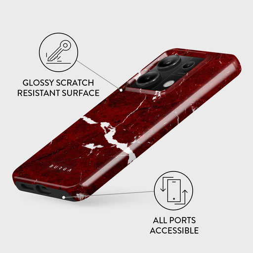 Iconic Red Ruby - Marble Xiaomi Redmi Note 13 Pro 5G Case 3