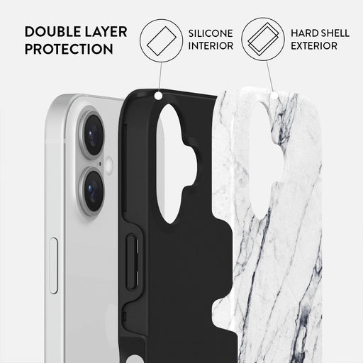 Satin White - Marble iPhone 16 Plus Case 2