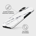 Satin White - Marble iPhone 16 Plus Case 3