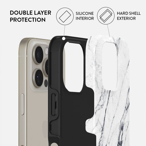 Satin White - Marble iPhone 16 Pro Case 2