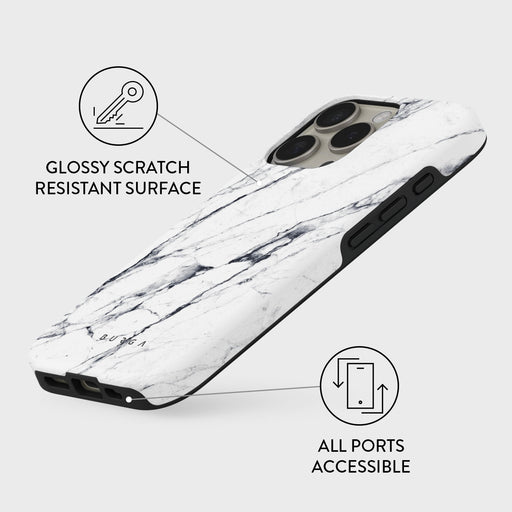Satin White - Marble iPhone 16 Pro Case 3