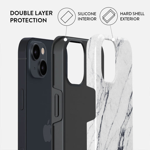 Satin White - Marble iPhone 15 Case 6