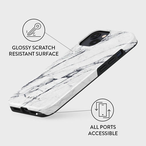Satin White - Marble iPhone 15 Case 7