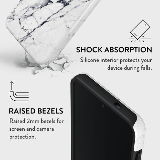 Satin White - Marble Samsung Galaxy S25 Case 4