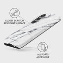Satin White - Marble Samsung Galaxy S24 FE Case 3