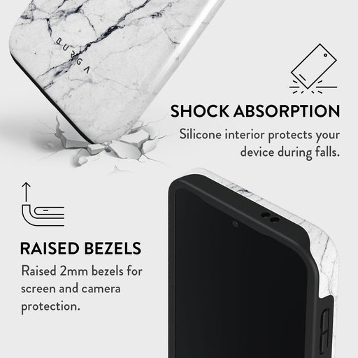 Satin White - Marble Samsung Galaxy S24 FE Case 4