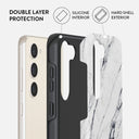Satin White - Marble Samsung Galaxy S23 Case 6