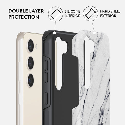 Satin White - Marble Samsung Galaxy S23 Case 6