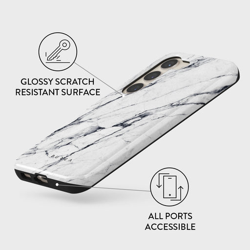 Satin White - Marble Samsung Galaxy S23 Case 7