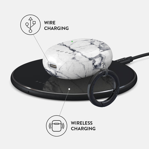 Satin White - Marble Google Pixel Buds Pro Case 3