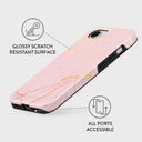 Peachy Gold - Pink Marble iPhone 16e Case 3