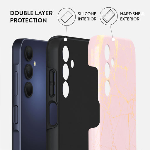Peachy Gold - Pink Marble Samsung Galaxy A15 4G / 5G Case 2