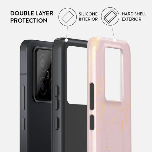 Peachy Gold - Pink Marble Xiaomi 14 Pro Case 2