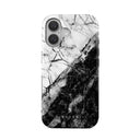 Fatal Contradiction - Black & White Marble iPhone 16 Plus Case 1