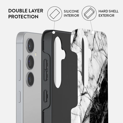 Fatal Contradiction - Black & White Marble Samsung Galaxy S24 FE Case 2