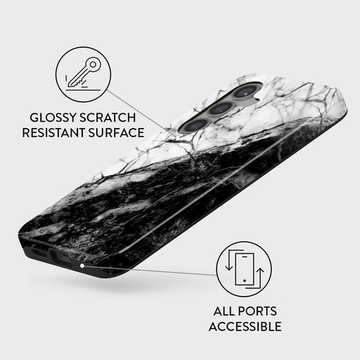 Fatal Contradiction - Black & White Marble Samsung Galaxy S24 FE Case 3