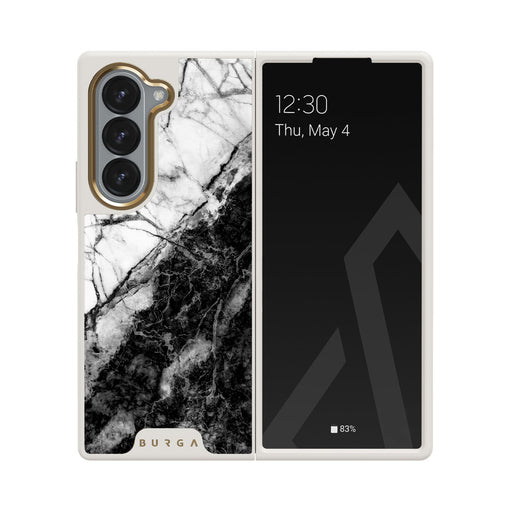 Fatal Contradiction - Black & White Marble Samsung Galaxy Z Fold 6 Case