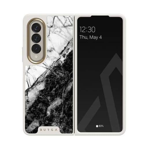 Fatal Contradiction - Black & White Marble Samsung Galaxy Z Fold 4 Case