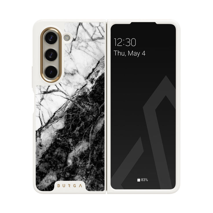 Fatal Contradiction - Black & White Marble Samsung Galaxy Z Fold 5 Case