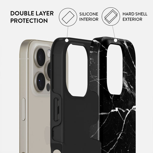 Noir Origin - Black Marble iPhone 16 Pro Case 2