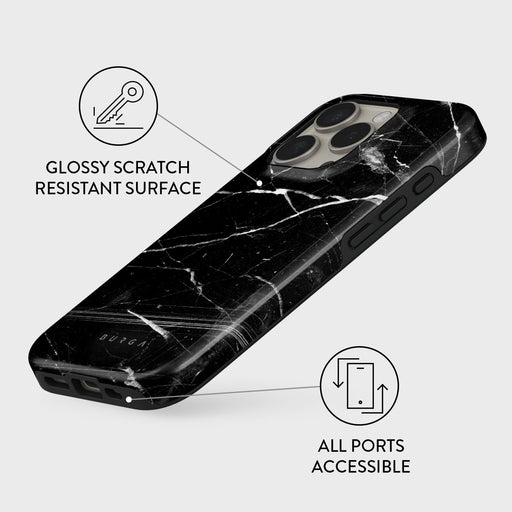 Noir Origin - Black Marble iPhone 16 Pro Case 3