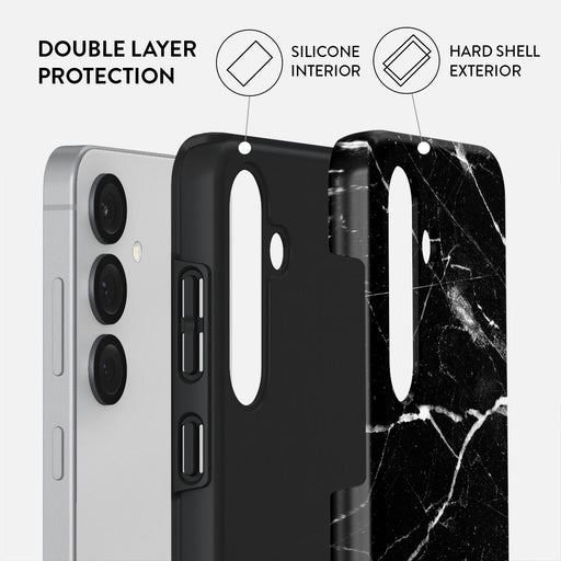 Noir Origin - Black Marble Samsung Galaxy S25 Case 2