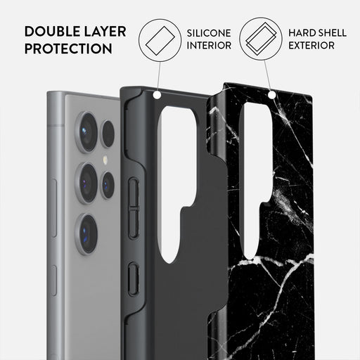 Noir Origin - Black Marble Samsung Galaxy S24 Ultra Case 6