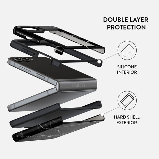 Noir Origin - Black Marble Samsung Galaxy Z Flip 5 Case 8