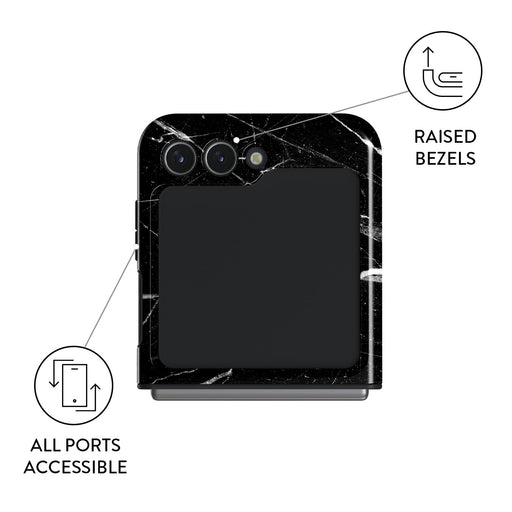 Noir Origin - Black Marble Samsung Galaxy Z Flip 5 Case 9