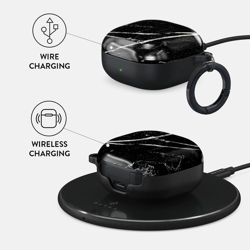 Noir Origin - Black Marble Samsung Galaxy Buds FE Case 3