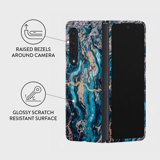 Mystic River - Blue Marble Samsung Galaxy Z Fold 4 Case 3