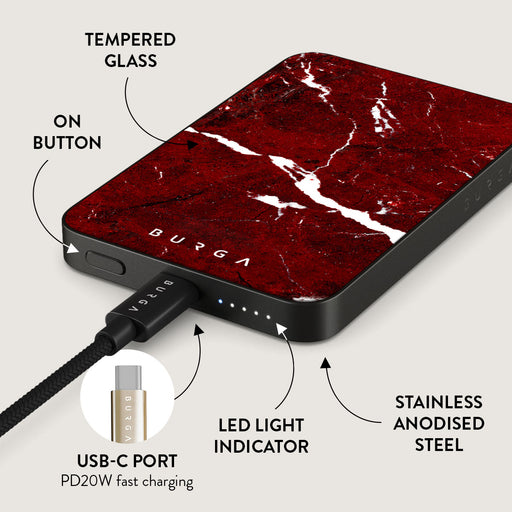 Iconic Red Ruby - Marble Magnetic Power Bank 5