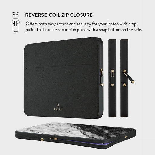 Fatal Contradiction - Black & White Marble Laptop Sleeve 9