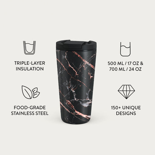 Rose Gold Marble - Travel Mug 7
