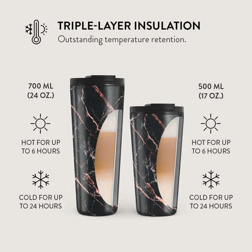 Rose Gold Marble - Travel Mug 13