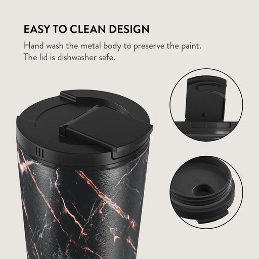 Rose Gold Marble - Travel Mug 16