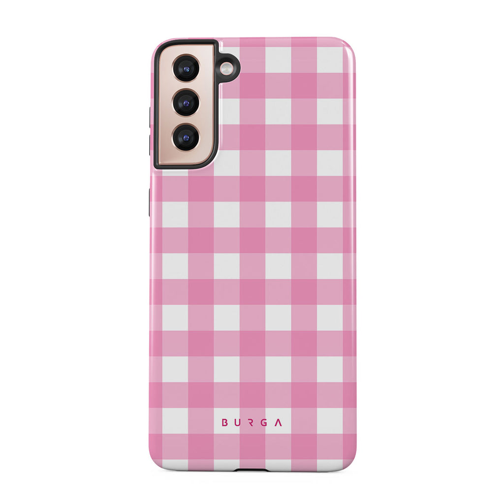 Samsung Galaxy S21 Plus Premium Phone Case Pink Checkerboard