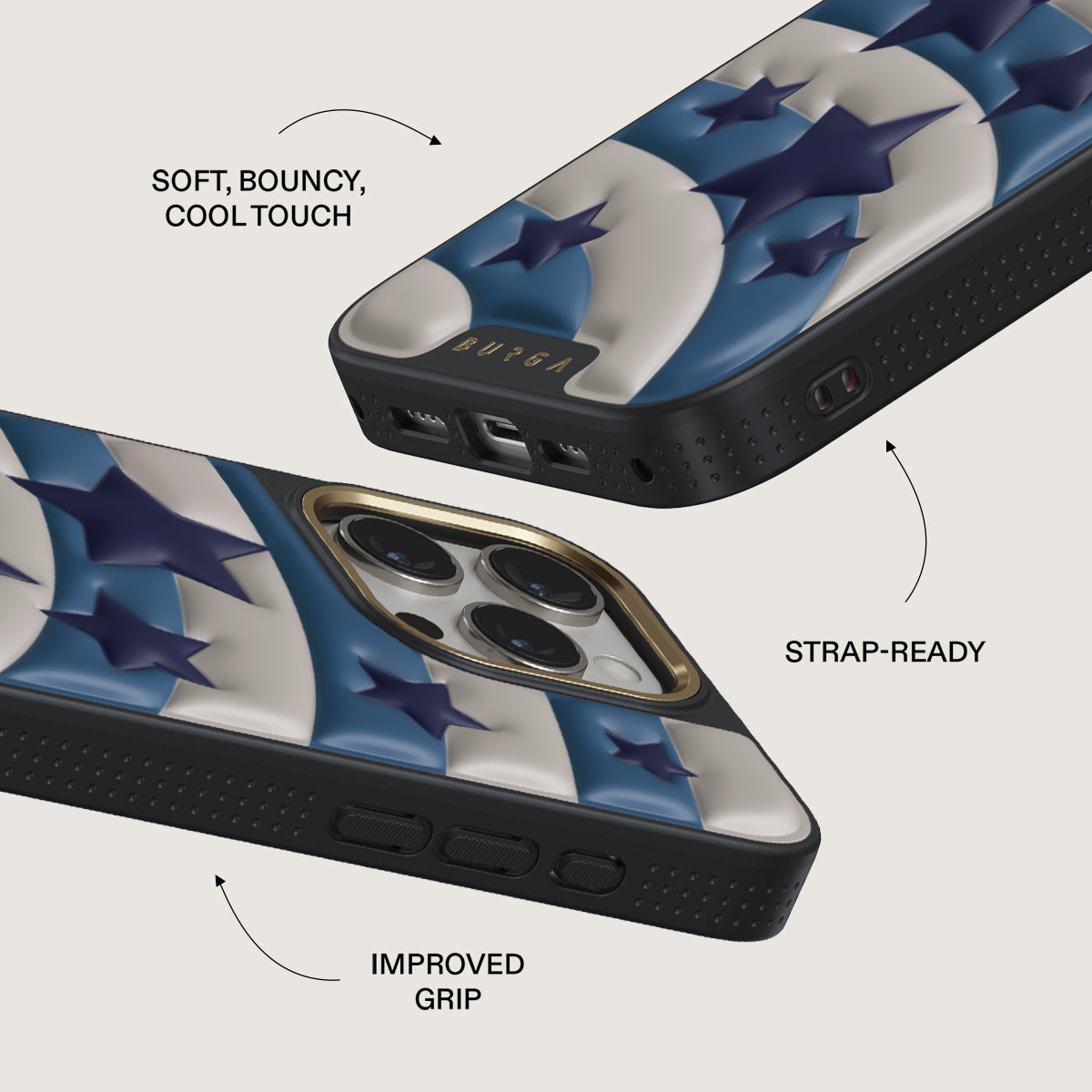 【新品】BURGA ボルドー 星柄 iPhone15proケース 収納袋付き Pop Star - iPhone 15 Pro Case | BURGA