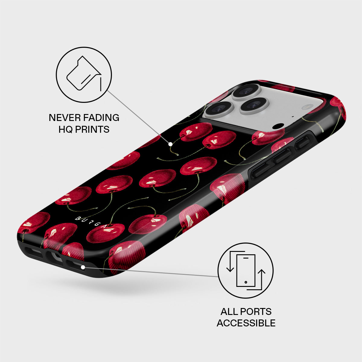 iPhone 【新品】BURGA 17proMAXケース チェリー柄 BURGA iPhoneアクセサリー