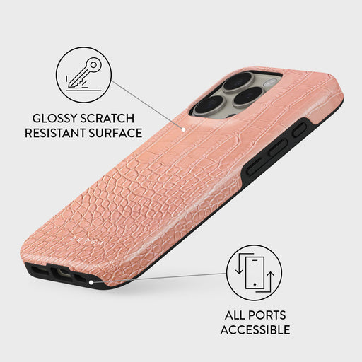 Pink Croco - iPhone 16 Pro Case 3