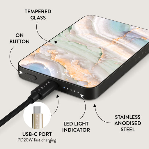 Pastel Hues - Colorful Marble Magnetic Power Bank 5