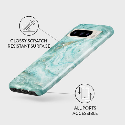 Uluwatu Waves - Teal Google Pixel 8 Pro Case 4
