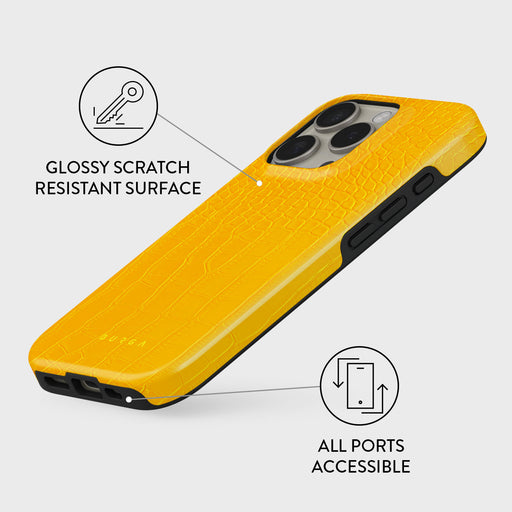 Canary Yellow - Snake Skin iPhone 16 Pro Case 3