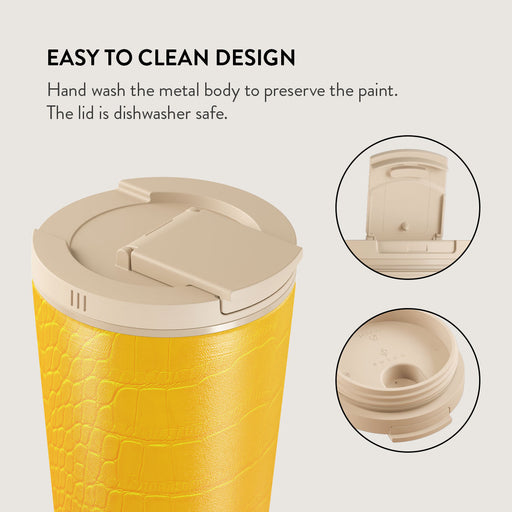 Canary Yellow - Snake Skin Travel Mug 16