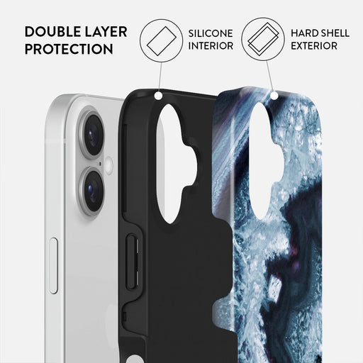 Frozen Lake - Gray Marble iPhone 16 Plus Case 2