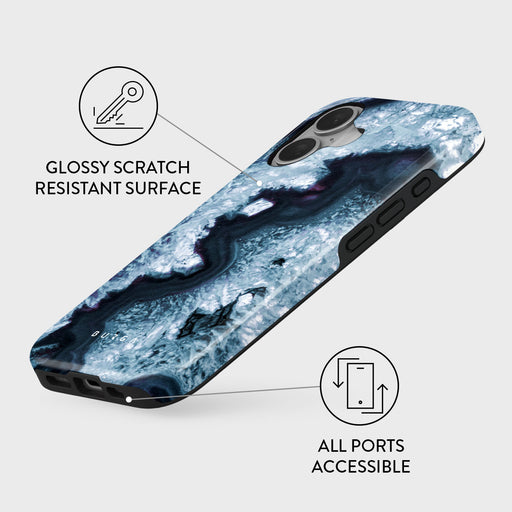 Frozen Lake - Gray Marble iPhone 16 Plus Case 3