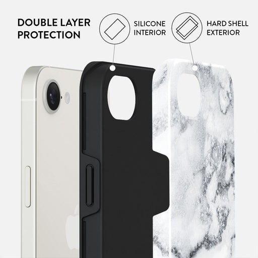 White Winter - Classy Marble iPhone 16e Case 2