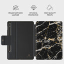 Make A Wish - Gold Marble Samsung Galaxy Tab S9+ FE Case 2