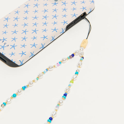 Beaded Phone Charm - White Lilac | by Sabo